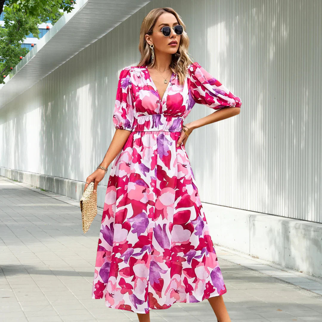 Isolde | V-neck midi dress