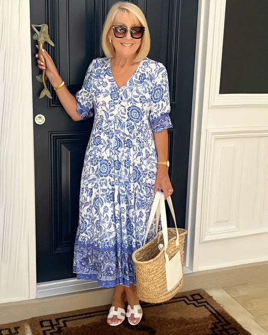 Mirelda™ | Porcelain Print Dress