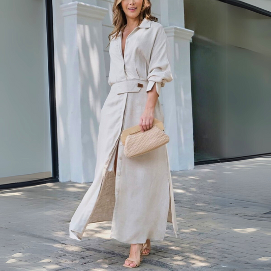 Jeanette™ | Elegant Maxi Dress with V-Neck