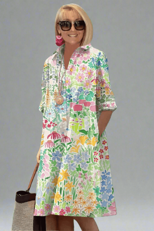 NADINE | Luxury Summer Dress in Floral Print for Effortless Style