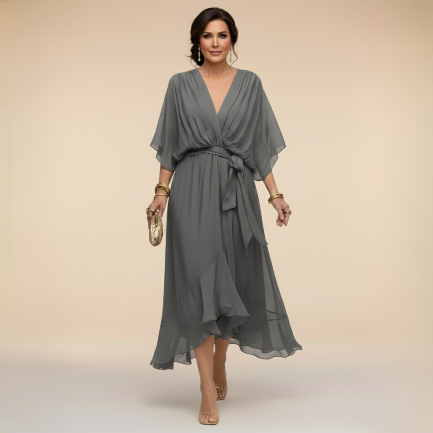 Caroline | Effortlessly Flattering Dress-Purple