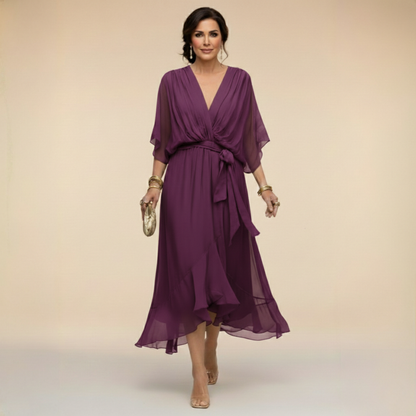 Caroline | Effortlessly Flattering Dress-Purple
