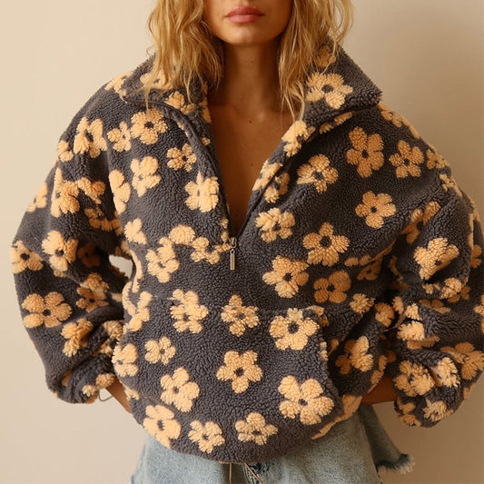 Azelma – Floral Fleece Pullover