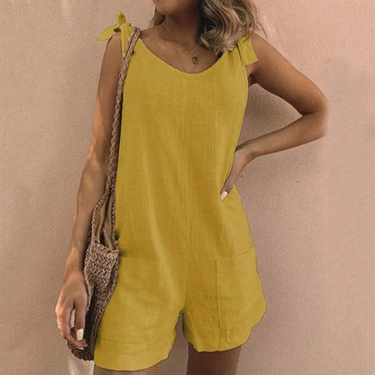 Una – Bow Strap Pocket Playsuit