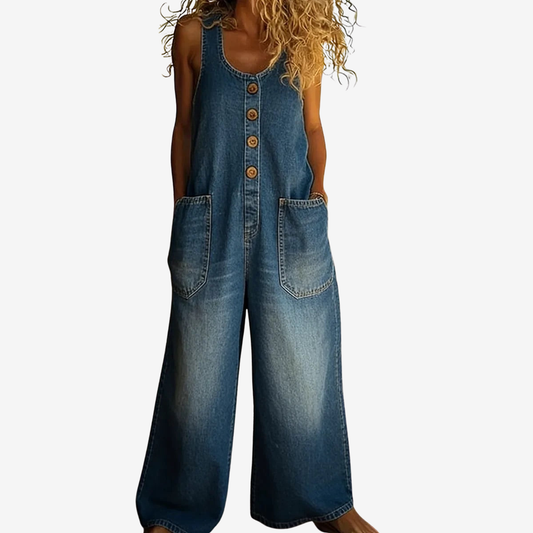 Saylor - Vintage Washed Cotton Denim Overalls