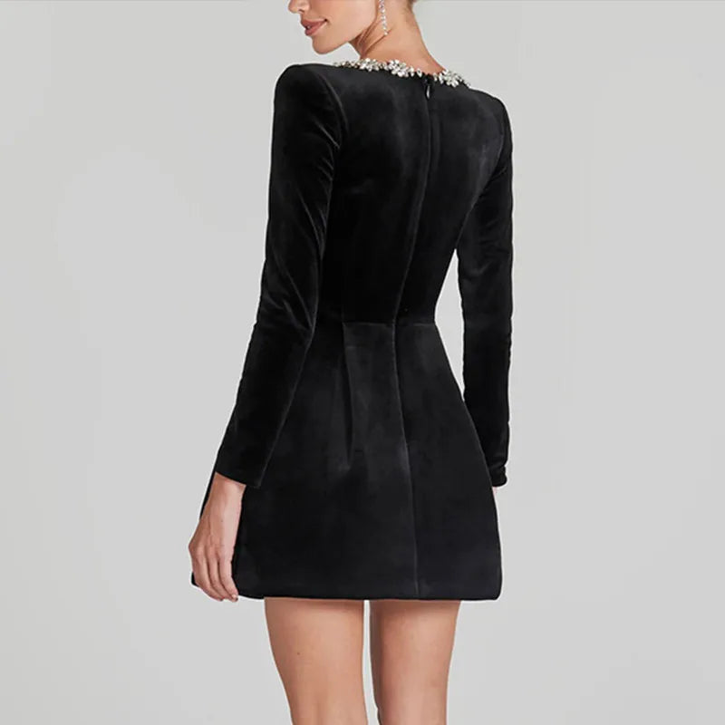 Marcelline Velvet Crystal Dress