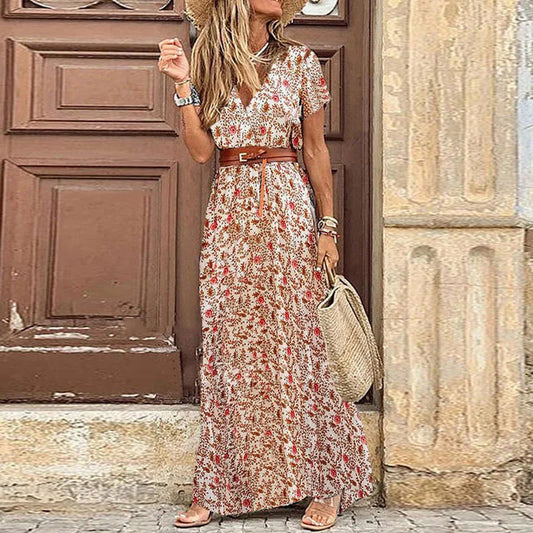 Myla™ | Romantic Pleated Floral Midi Dress