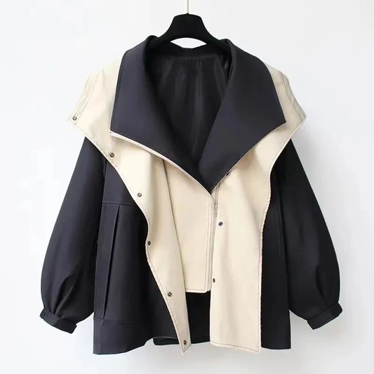 NATI | Two-Layer Hooded Jacket with Snap and Zip Closure
