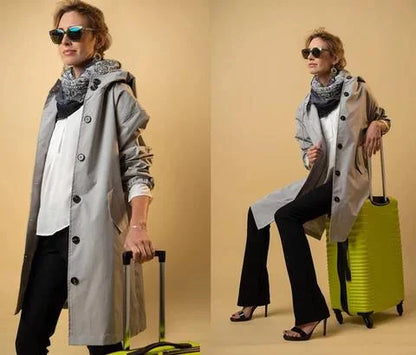 DORY | Oversized Trench Coat with Hoodie