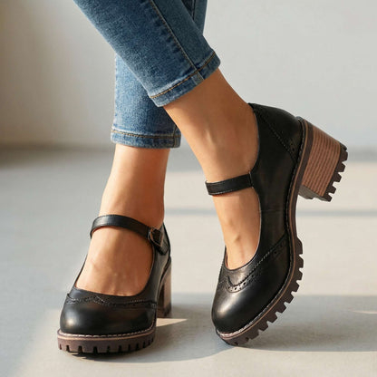 Jasmine Chunky Brogue Heels