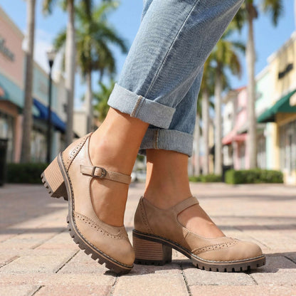 Jasmine Chunky Brogue Heels