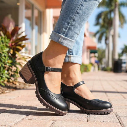 Jasmine Chunky Brogue Heels