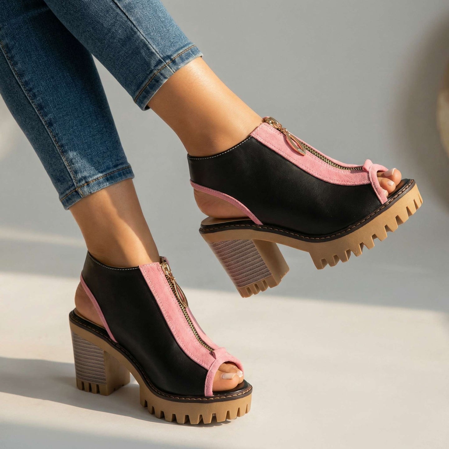 Larissa Zipper Heels